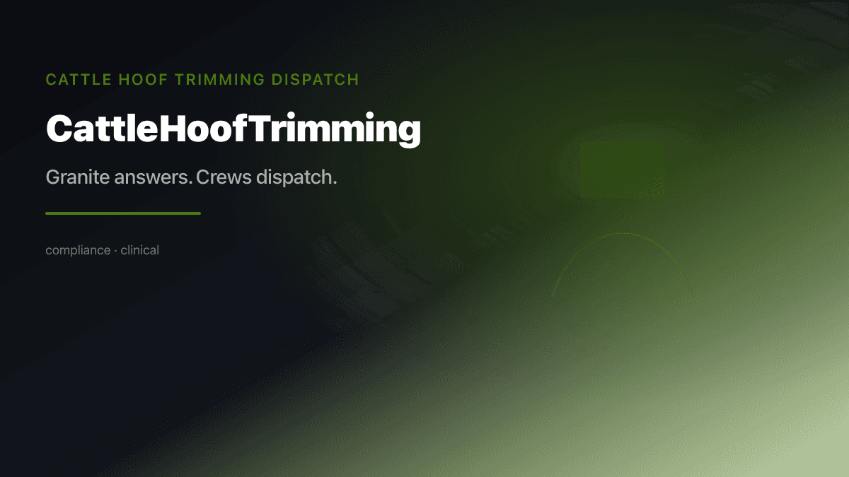 Cattle Hoof Trimming Dispatch preview