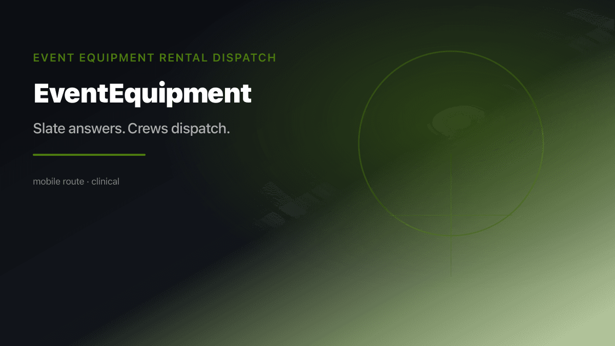 Event Equipment Dispatch preview